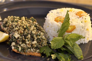 Walnut and Herb Crusted Salmon
